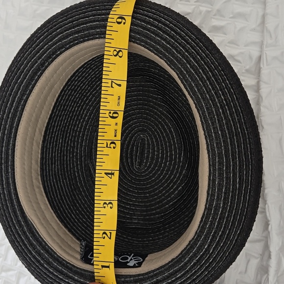 Epoch Men Black Straw Hat with Striped Band Summer Sunhat - Picture 7 of 7
